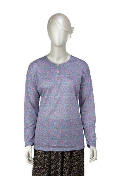 Oppland Bluză clasică pentru mamă cu imprimeu de hârtie pentru femei, țesătur...