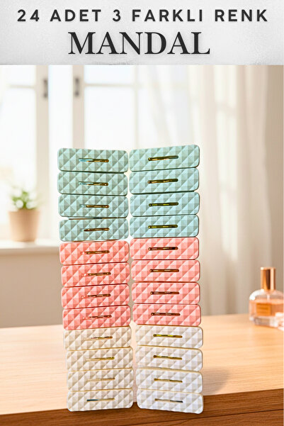 Penthouse 24'lü Premium Plastik Yaysız Mandal, Kırılmaz Mandal, Çamaşır Manda...