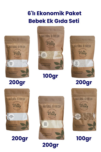 Vitaly Gurme Bebek Besin 6'lı Ek Gıda Seti / Başlangıç Seti Net: 1kg