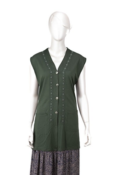 Oppland Жіночий віскозний трикотажний одяг Маминий жилет з V-подібним коміром...