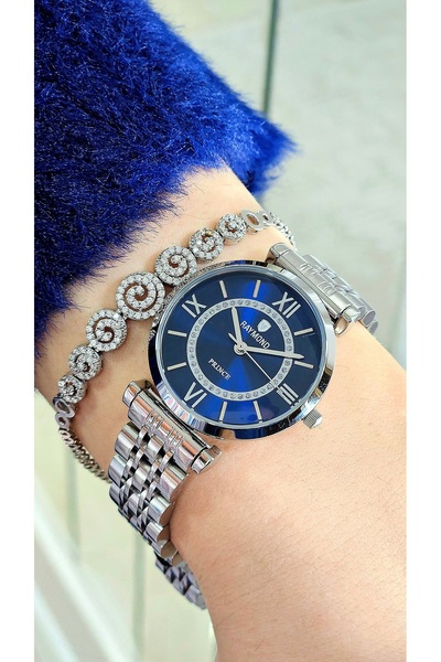 Raymond Rym-213055 Quartz Women's Watch - 2 Years Warranty Silver-Blue