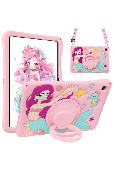 Coolden Kids Mermaid Case for Samsung Galaxy Tab A9 Plus — 360° Ring Stand, Shoulder Strap, Shock