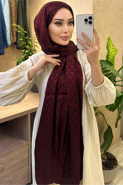 CUOCA LOUNGE Geometrik Desenli Pamuk İpek Şal