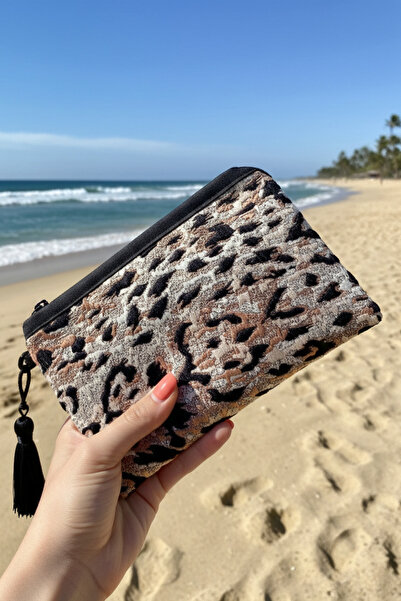 FANTASTIC Handmade Stylish Leopard Pattern Mini Bag Coin Key Card Holder Wallet (14.5X10 cm)