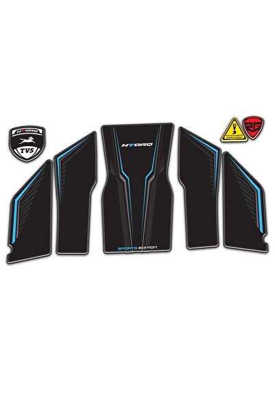Redline Grafik TVS Ntorq 125 Uyumlu Tank Pad Mavi Siyah Redlinegrafik