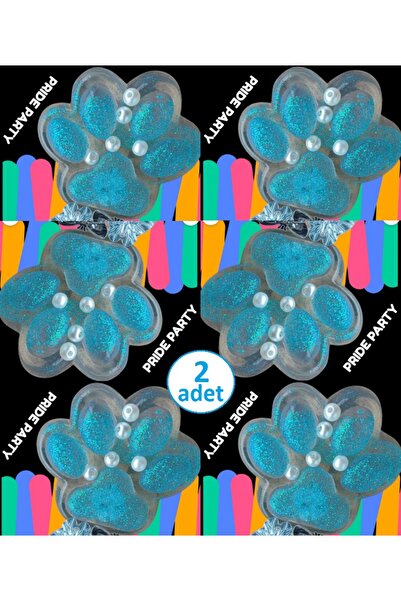 OYUNCAKSAHİLİ Fufu Squishy Kedi Patisi Mavi 2 Adet Şeffaf ışıklı Sukuşi Simli...