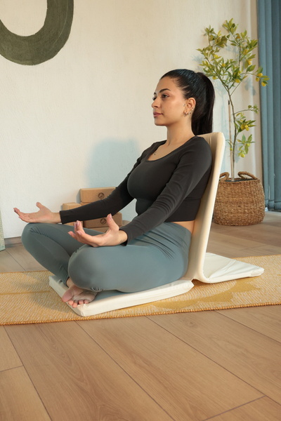 Yoga Arden كرسي التأمل مع مسند ظهر ووسادة أرضية