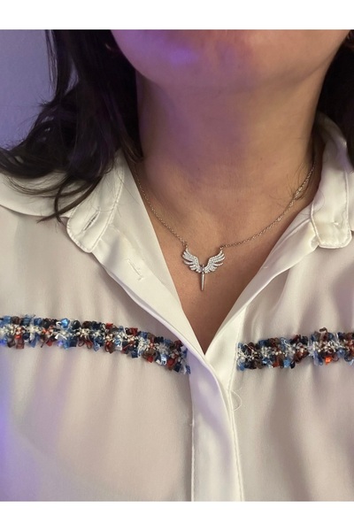 ALS Tasarım Dünyası الصلب الذهب اللون الزركون حجر فينيكس قلادة