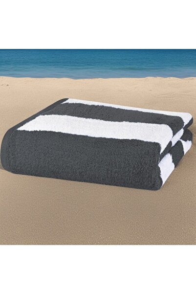 Fabienne منشفة شاطئ قطنية 100%، مقاس 30×60 بوصة، منشفة حمام مخططة من كابانا، مقاس 76×152 سم، منشفة حمام سريعة الجفاف