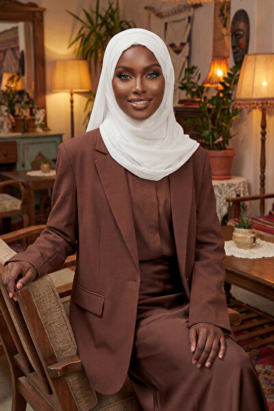 Aisha's Design Şal practic din șifon, alb, PS-49