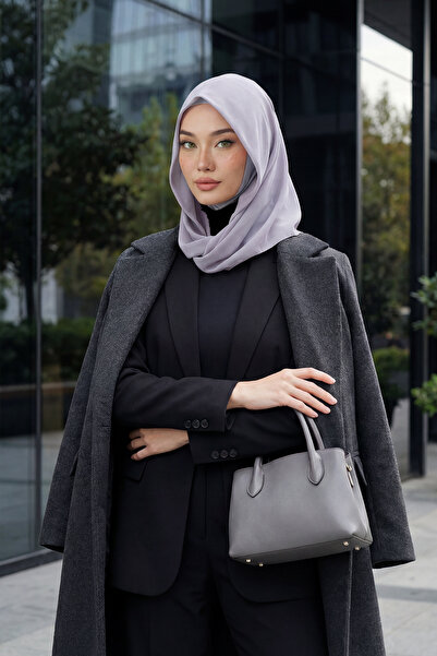 Aisha's Design وشاح شيفون عملي من القطن الممشط، رمادي، PS-45