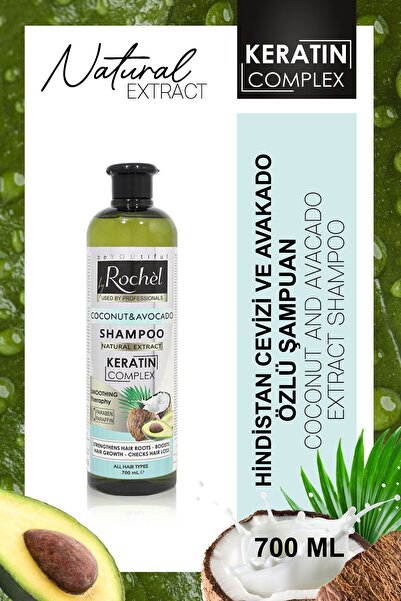 Rochel Keratin Ve Doğal Özlü Hindistan Cevizi Ve Avokado Parabensiz Şampuan (...