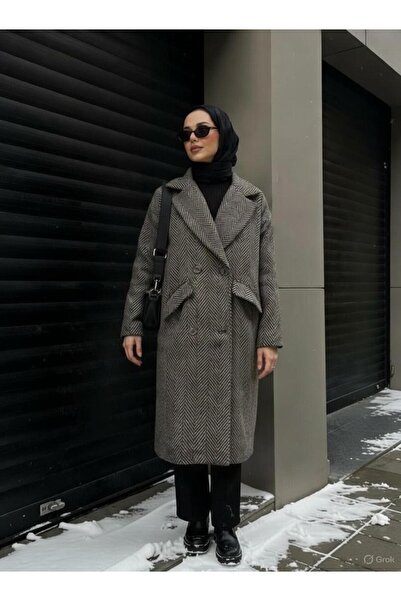 TANISA Παλτό Mira Cashmere με σχέδιο Fish Scale - TNS-4283