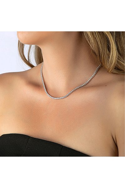 innuendo jewelery Silver Colored Classic Waterway Necklace