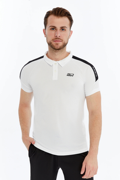 ASM SPOR Fog Men's Polo Neck Sports T-Shirt | White | Breathable Fabric | Lin...