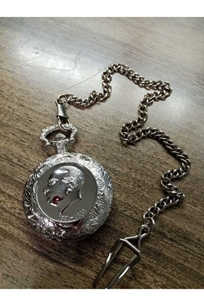 Brality Luxury Chain Watch (Atatürk Portrait Patterned) (Silver Color) (36 cm...