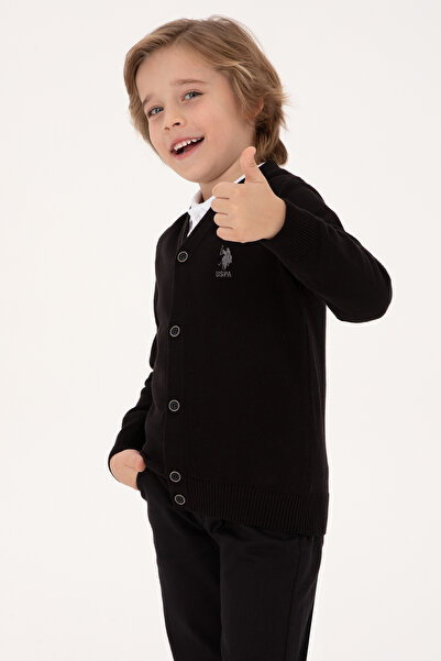 U.S. Polo Assn. Erkek Çocuk Siyah Triko Hırka 50295571-VR046