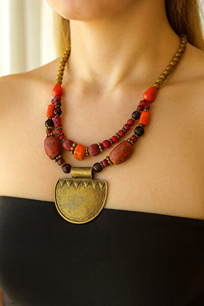 azra takı tasarım Handmade Authentic Bohemian Women's Short Necklace