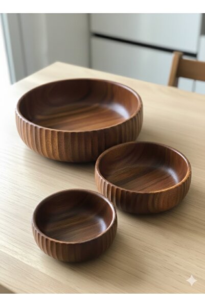 Genel Markalar 3 Lü Akasya Salata Kasesi - Curve Bowl