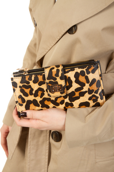 Eliza Women's Leopard Soft Texture Leather Card Holder and Wallet