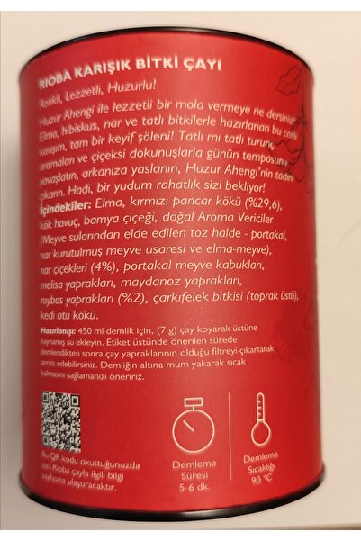 Rioba Huzur Ahengi - Karışık Bitki Çayı Nar Çiçekleri ve Kırmızı Pancar ve Rooibos