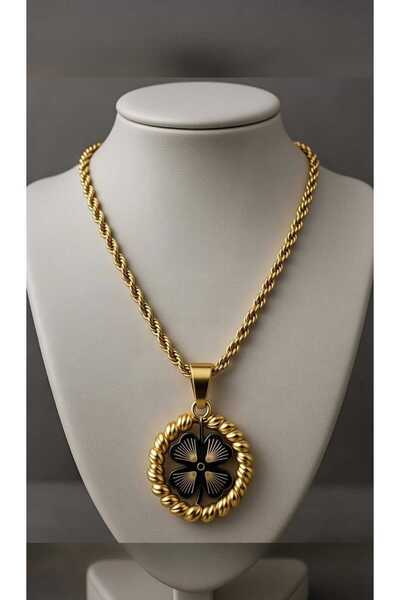 Jadem Gold Paslanmaz Çelik Dört Yapraklı Yonca Kolye