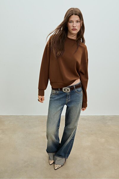 Stradivarius Yumuşak dokulu basic sweatshirt