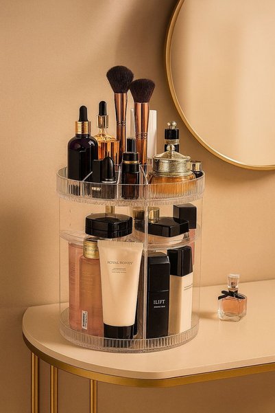 OEM Organizator Cosmetic Rotativ 360°,Reglabil pe Inaltime – Suport Machiaj pentru creme, parfumuri