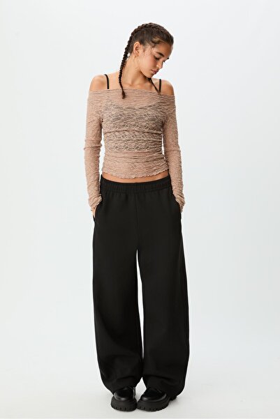 Stradivarius Drapeli dantel tişört