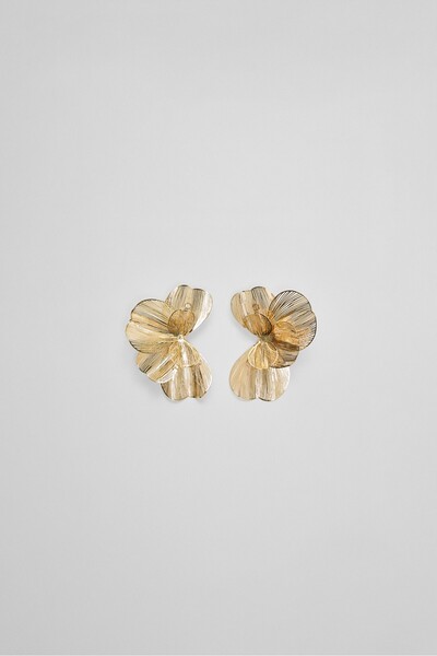 Stradivarius Yelpaze çiçekli maxi küpe