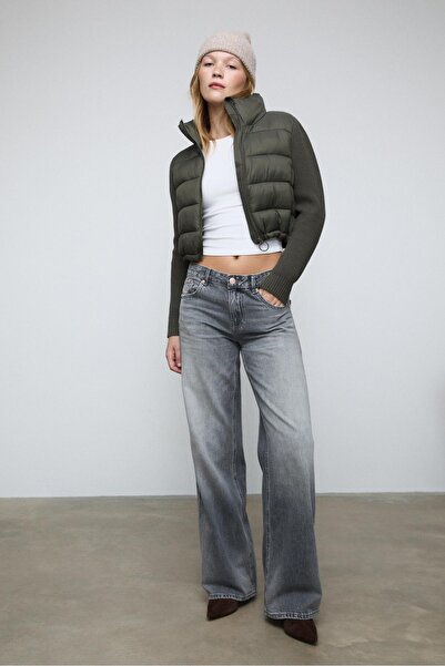 Stradivarius Triko kollu kapitone ceket