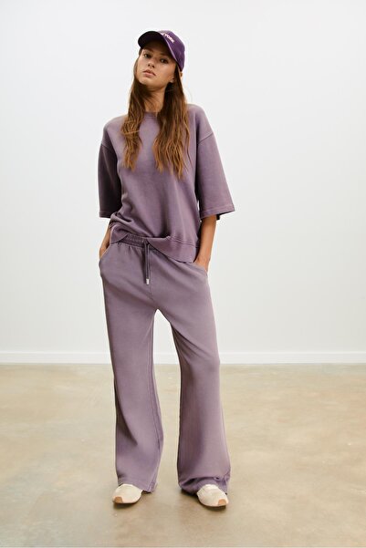 Stradivarius Soluk Efektli Kısa Kollu Sweatshirt