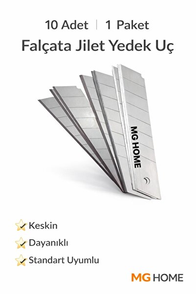 VENON 10 Adet DİKKAT ⭐1 Paket⭐ Maket Bıçağı Falçata Bıçağı Falçata Jilet Yede...