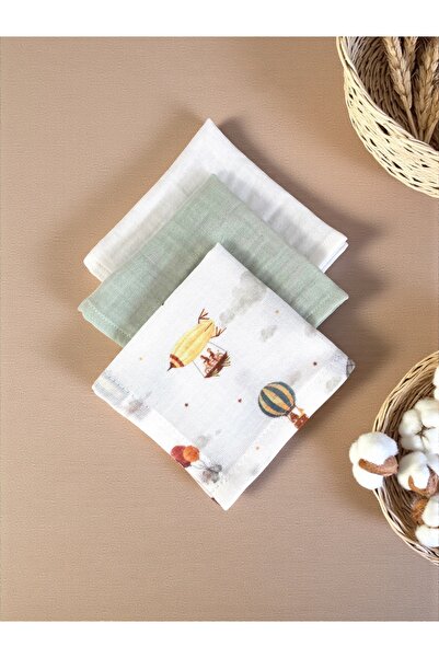 Lil Moi %100 Pamuk 3’lü Müslin Kumaş Salya & Ağız Mendili