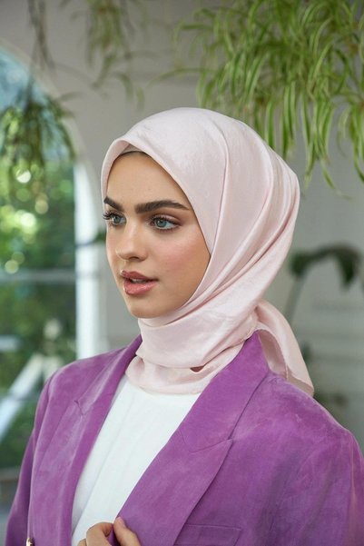 İpekhan Plain Pattern Voile Scarf Powder Voile Silk Scarf - 10100-06