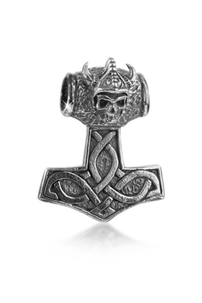 KUZZOI Anhänger Herren Hammer Totenkopf Celtic Cool aus 925er Sterlingsilber