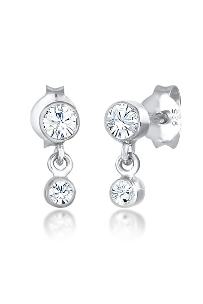 ELLI Ohrringe Damen-Ohrhänger mit funkelnden Kristallen aus 925er Sterlingsilber