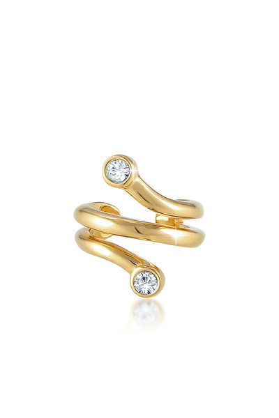 ELLI Ohrringe Damen Earcuff Minimal mit Kristallen aus 925er Sterlingsilber