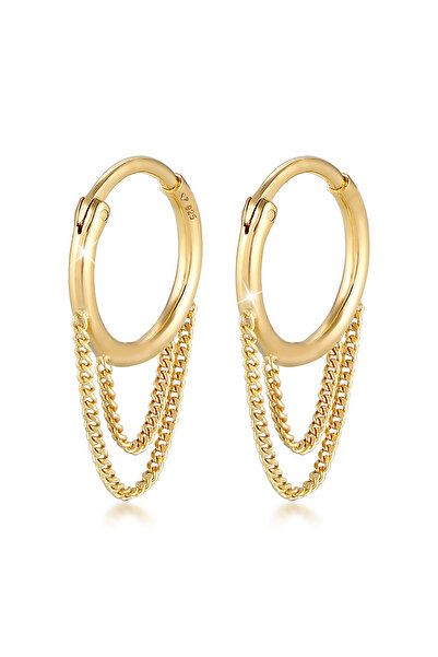 ELLI Ohrringe Damen Creolen Curb Chain Trend Blogger aus 925er Sterlingsilber