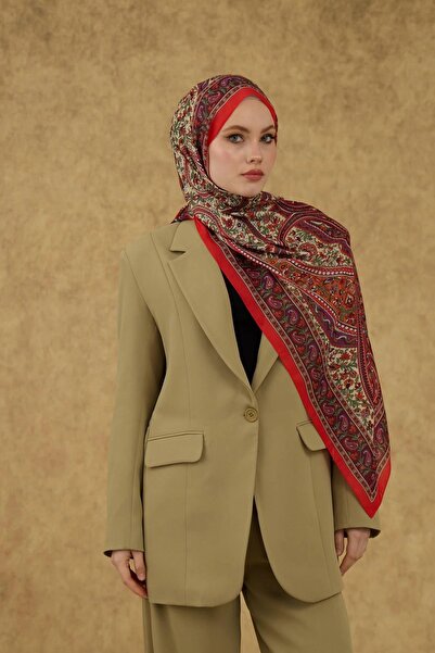 İpekhan شال ناعم أحمر بورجوندي 3051-08