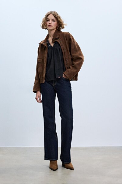 Stradivarius Nakışlı dökümlü bluz