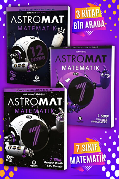İrrasyonel Yayınları 7.sınıf Astromat Matematik Deneme ve Soru Bankası 3lü Se...