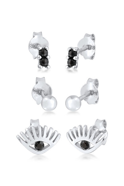 ELLI Ohrringe Damen Ohrstecker Evil Eye 3er-Set mit Kristallen aus 925er Sterlingsilber