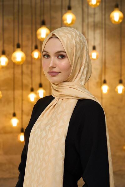 İpekhan 9014-20 Model Summer Sparkle Collection - Altuni mătăsos, jacquard și șal