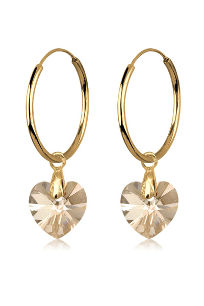 ELLI Ohrringe Goldhimmel Ohrringe Herz Kristalle 925er Sterlingsilber vergoldet
