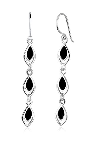 ELLI Ohrringe Damen Ohrhänger Feder Boho Festival mit Emaille in 925er Sterlingsilber