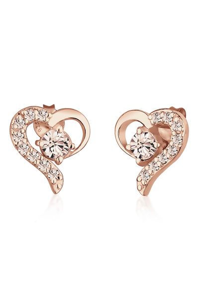 ELLI Ohrringe Damen Ohrstecker Herz mit Kristallen in 925er Sterlingsilber