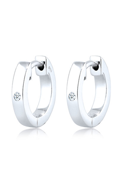ELLI Ohrringe Creole Classic Diamant 925er Sterlingsilber