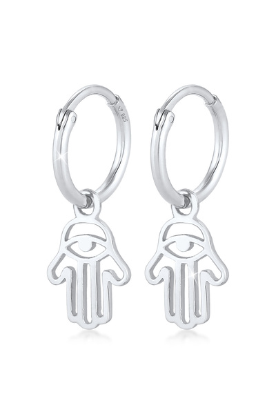 ELLI Ohrringe Damen Creolen Fatimas Hand Schutz Symbol Trend in 925er Sterlin...