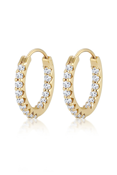 ELLI Earrings Creolen Hänger Topas Edelstein Edel 375 Gelbgold